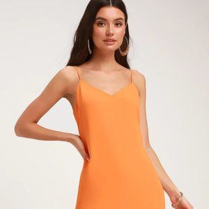 Lulus Lovely Lillies Orange Midi Dress